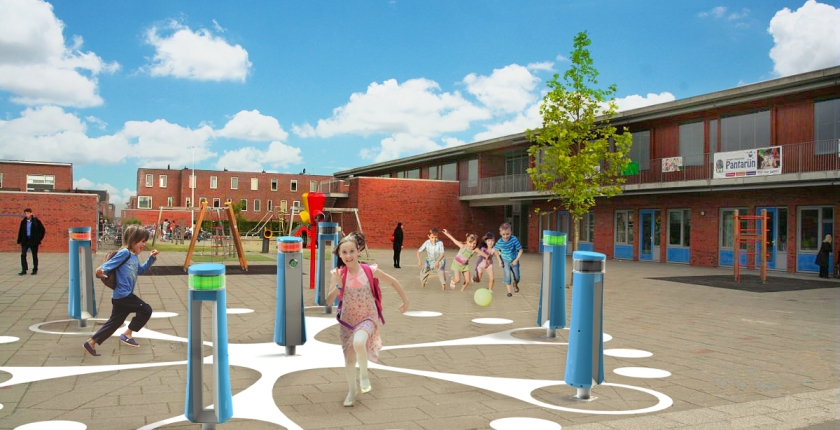 Hypermodern schoolplein voor Julianaschool in Rijssen